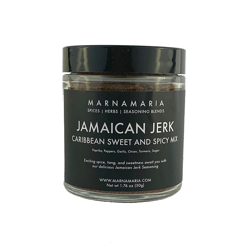 Assaisonnement de Jerk Jamaïcain - Mélange Sucré et Épicé Des Caraïbes | Fr 1/2 Tasse Jar en Verre M