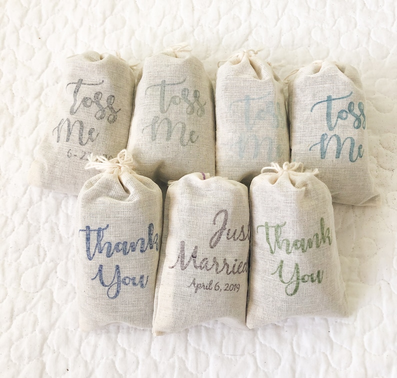 French Lavender Sachets Favors for Wedding, Reception Toss, Send Off, Guest Favors, Bridal Showers Hand Stamped Set of 15 image 5