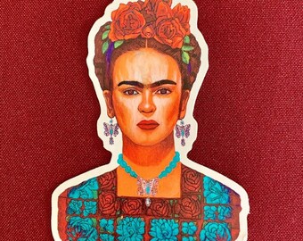 Frida entre Mariposas Sticker (3" X 4")