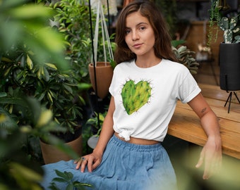 Corazon Nopal  Unisex White T-Shirt (silkcreen printed)