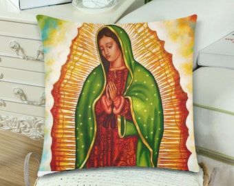 Virgen de Guadalupe (Right Side) Pillow