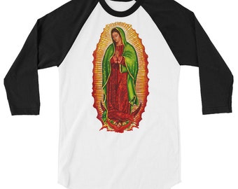 Virgen de Guadalupe 3/4 sleeve raglan shirt