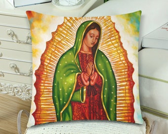 Virgen de Guadalupe (Left Side) Pillow