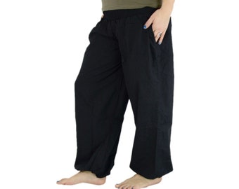 LONG LENGTH Harem Pants in solid black Unisex