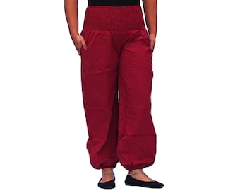 Plus Size Harem Pants for BIG &  TALL in solid dark red