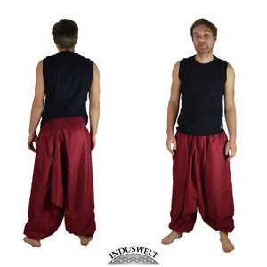 Harem Pants in solid wine red