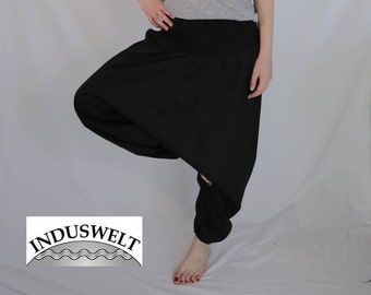 LONG LENGTH Harem Pants  in solid black