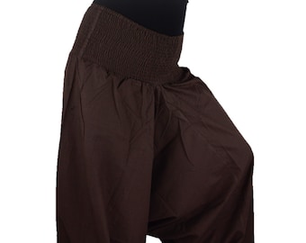 LONG Harem Pants Plus Size in solid brown