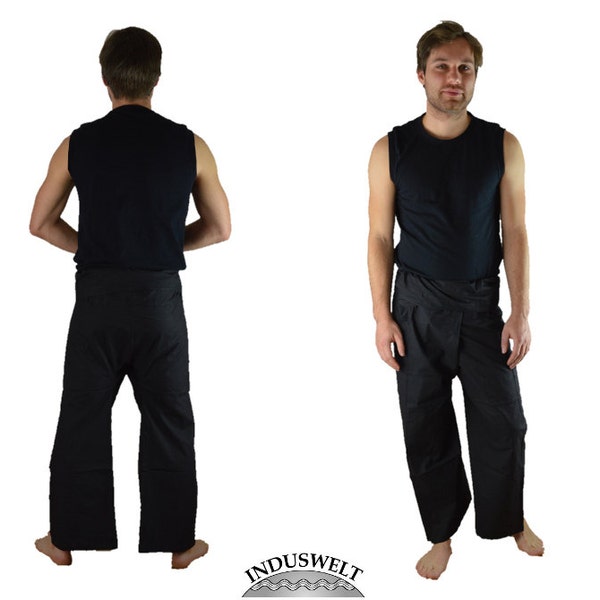 Thai Fisherman Pantalon Shaolin Pantalon pantalon pantalon noir