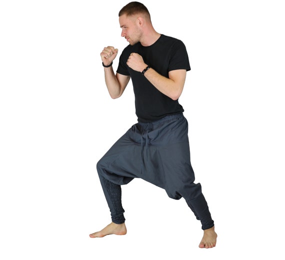 Pantalones haren pantalones parkour piernas estrechas gris Etsy Espana