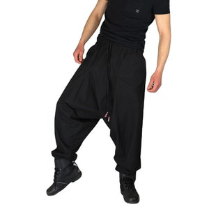 Low Cut Harem Pants with pockets black