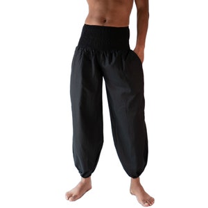 LONG Cotton Harem Pant Yoga Pant in solid black
