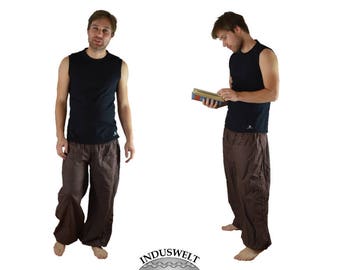 Cotton Yoga Pants BIG AND TALL Sarouel Pant Harem Pant brown