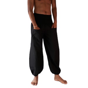 LONG  Harem Pants in solid black