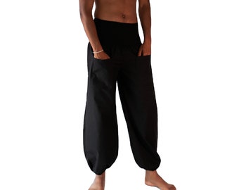 LONG  Harem Pants in solid black