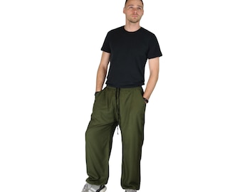 PLUS Size Men's Yoga Pants Rayon Pants green