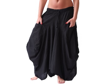 Long Boho Skirt Balloon Skirt black