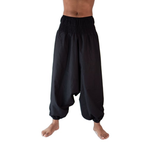 Harem Pants Yoga Pants Hippie Clothes Drop Crotch Design Black - Etsy