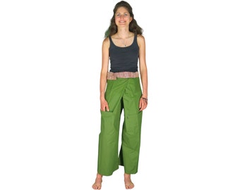 Thai Fisherman pants Shaolin pants wrap pants green