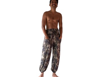 Pantalones de bomba con bolsillos pantalones de yoga patrón de camuflaje