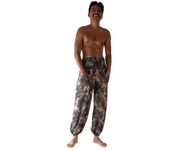 Camo harem pants sales