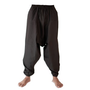 Low Cut Harem Pants with pockets brown
