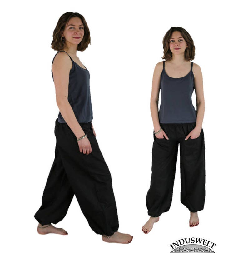 Harem Pants in Black With Pockets | Etsy