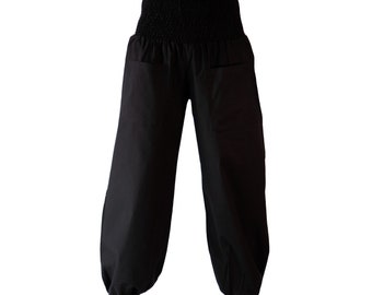 LONG Harem Pants Cotton in solid black