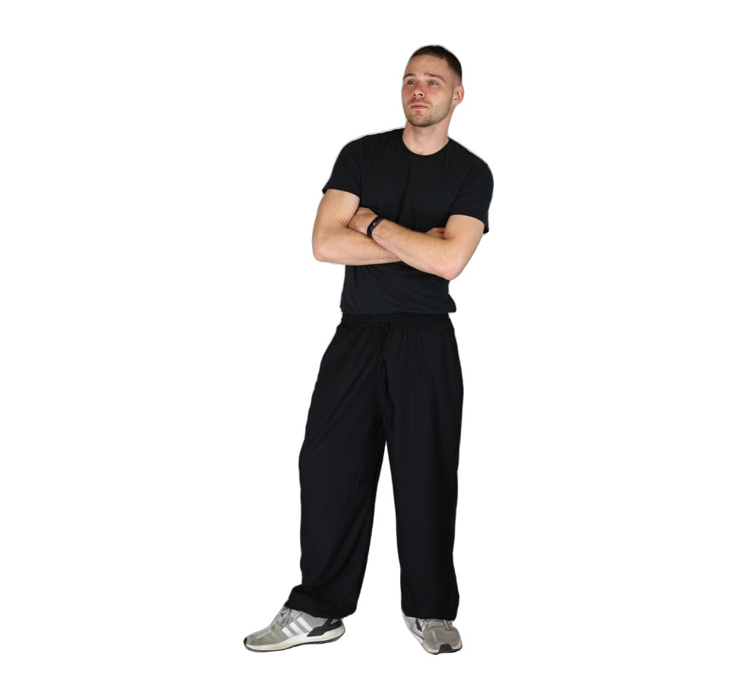 Men's Yoga Pants Rayon Pants Black Etsy