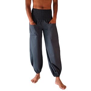 Long Plus Size Harem Pants in solid grey