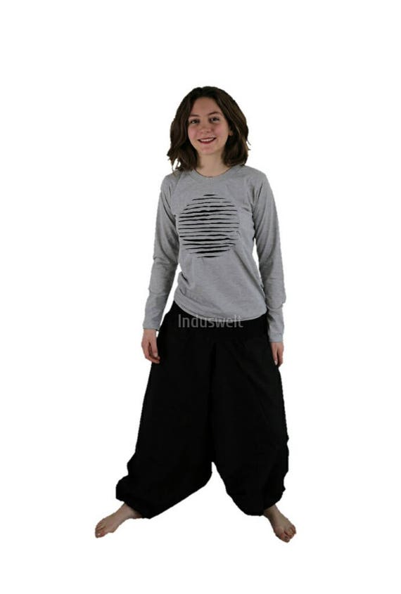 LONG Harem Pants Plus Size in Solid Black 