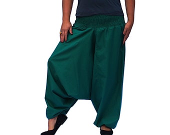 Harem Pants in solid green