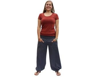 Plus Size Harem Pants in solid gray unisex