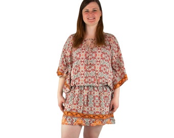 Oversize Kleid Kaftan mit Schmetterlingsärmel