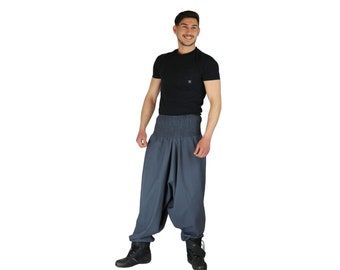 Long Plus Size Harem Pants in solid grey