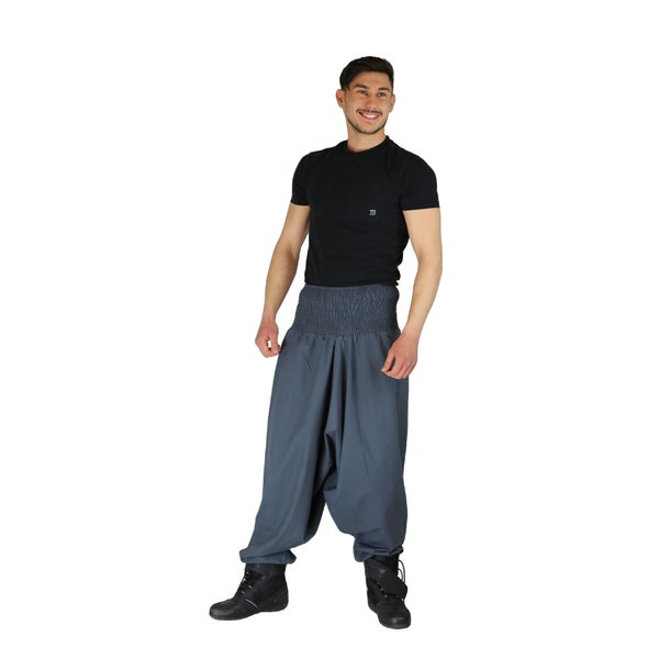 Pantalon Harem EXTRA LONG Pantalon Sarouel Pantalon en peluche gris