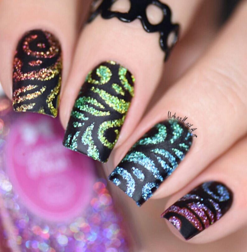 Psychedelic Nail Art Nail Vinyls Nail Stencils Nail Decals Etsy