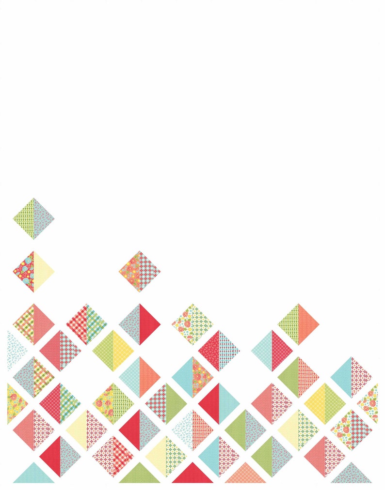 Spellbound PDF Modern Quilt Half Square Triangle Pattern Pre-cut Friendly image 3