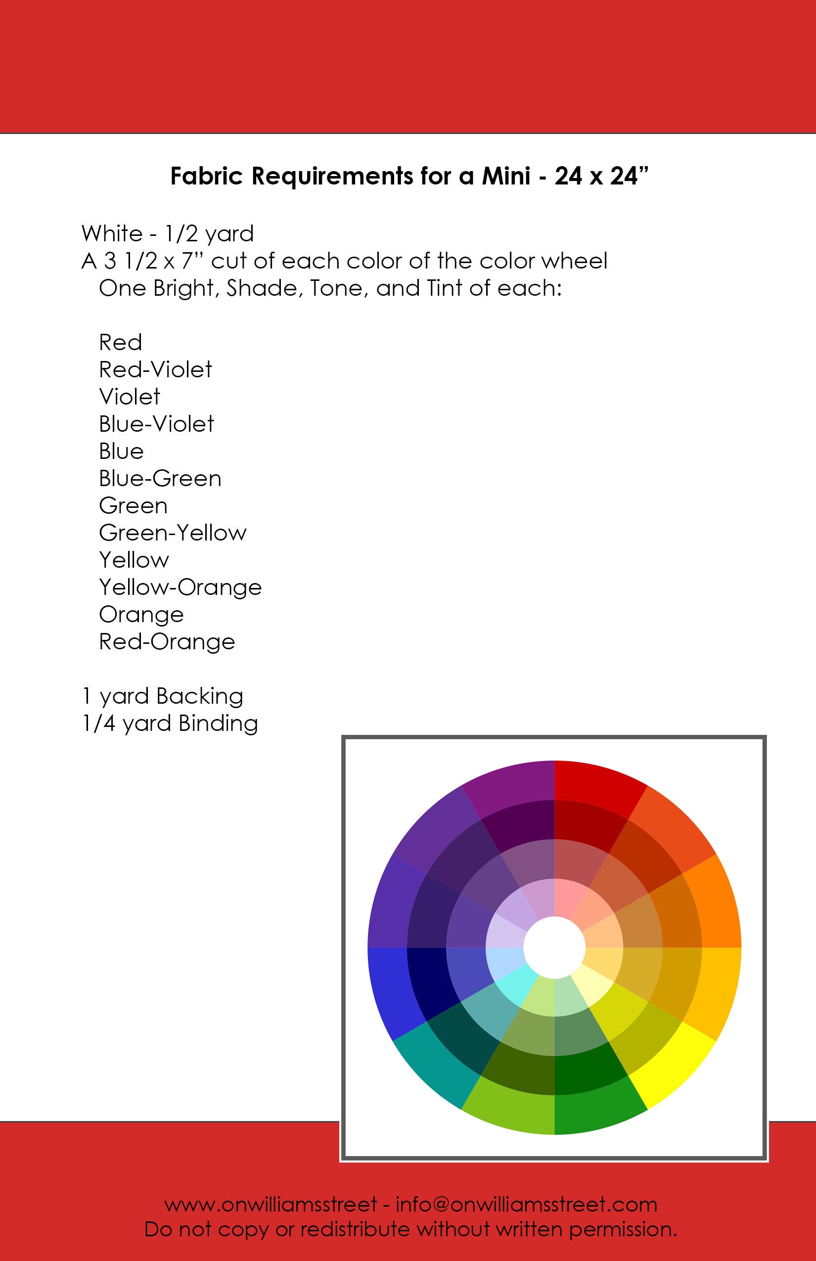 Color Wheel Mini Quilt - PDF Download Modern Quilt Pattern ...