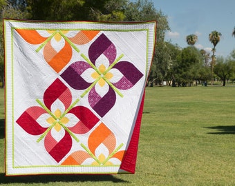 Windswept - Modern Drunkards Path Flower PDF Quilt Pattern