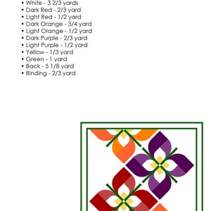 Windswept Modern Drunkards Path Flower PDF Quilt Pattern image 7