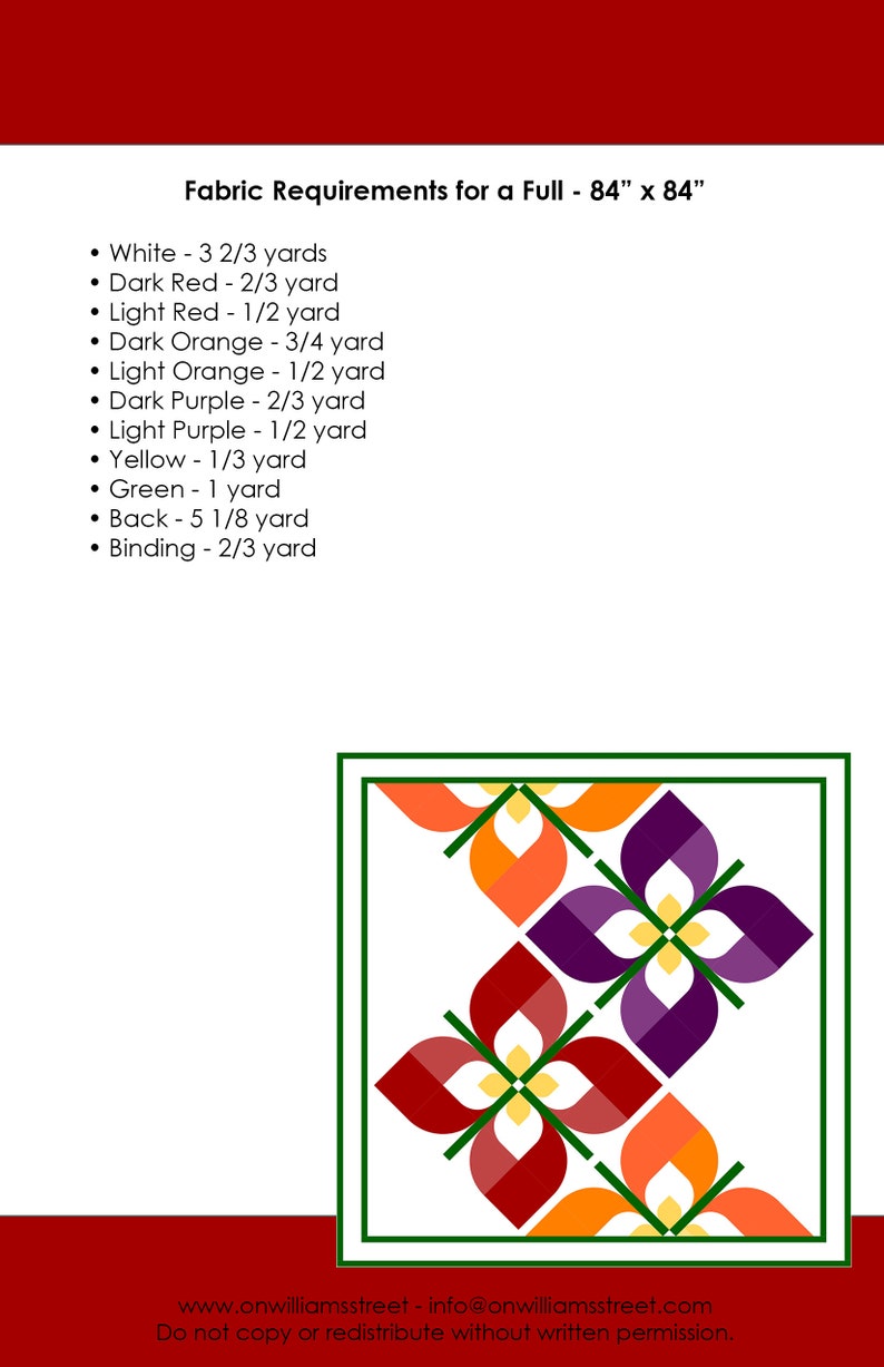 Windswept Modern Drunkards Path Flower PDF Quilt Pattern image 7