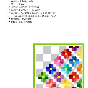 Checkmate Modern Foundation Paper Piece Scrappy Flower PDF Quilt Pattern image 3