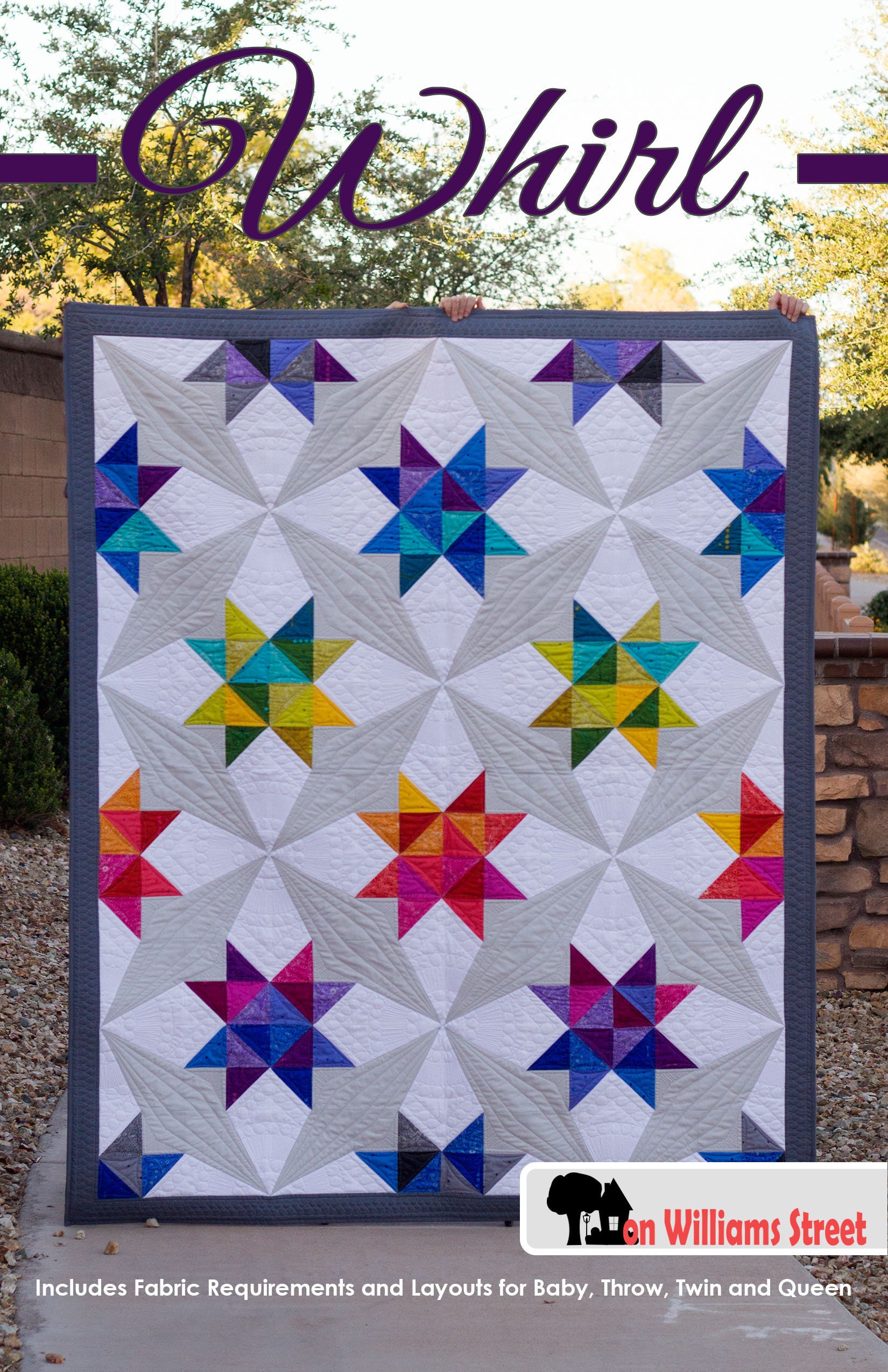 Free Half Square Triangle Star Baby Quilt Pattern - fat quarter friendly!