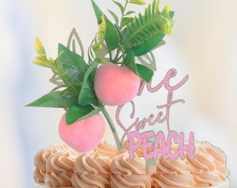 One Year Old Peach Cake Topper – Sweet as a Peach First Birthday Decor