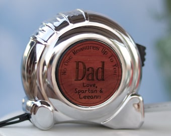 Personalized Cedarwood Tape Measure, 25 ft Magnetic Tool, Father's Day Gift
