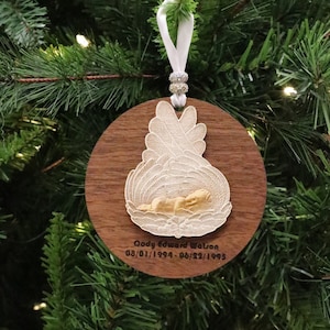 In Loving Memory Personalized Wood Baby In Angel Wings Christmas Ornament, Gift For Grieving Parents Memorial Remembrance Sympathy Gift