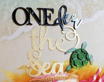 Oneder The Sea Cake Topper: Turtle 1st Birthday Party Decor