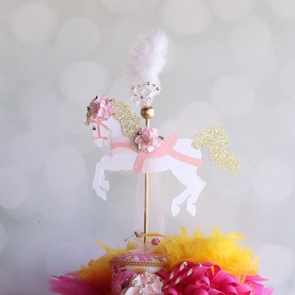 Carousel Horse Cake Topper - Carousel Horse Party Decorations - Carousel Horse Party Decor - Carousel Horse Birthday Party Cake Topper