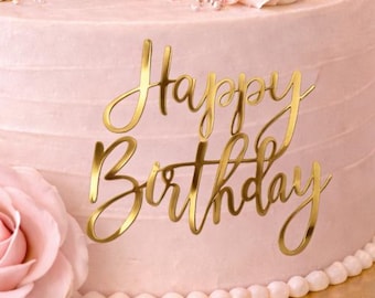 Happy Birthday Wrap Around Cake Gold Mirror Cardstock With Jewel Crown